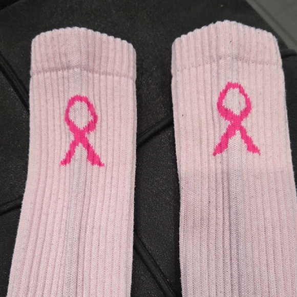 Pink Ribbon Crew Socks - Picture 2 of 2